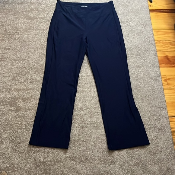 Eileen Fisher Navy Pant Elastic Waistband Pant with Side Slits Size S - Picture 2 of 11
